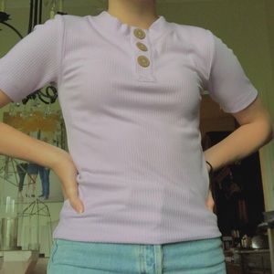 lavender button top